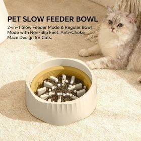 White Dual-purpose Slow Food Bowl, Fast&slow Food Can Be Freely Switched To Adapt To Different Pet Eating Habits, Cross-border Hot Selling Pet Supplie